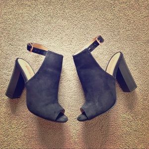 Bamboo Black Chunky Heel Sandals
